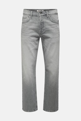 Jean droit gris en denim d ONLY & S S, avec avec subassage et des poches classiques.