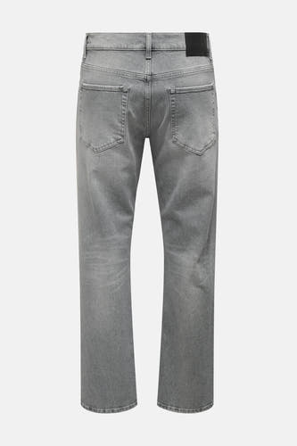 Jean droit gris en denim d'ONLY & SONS, avec une partie arrière visible, des poches et un étiquette de marque.