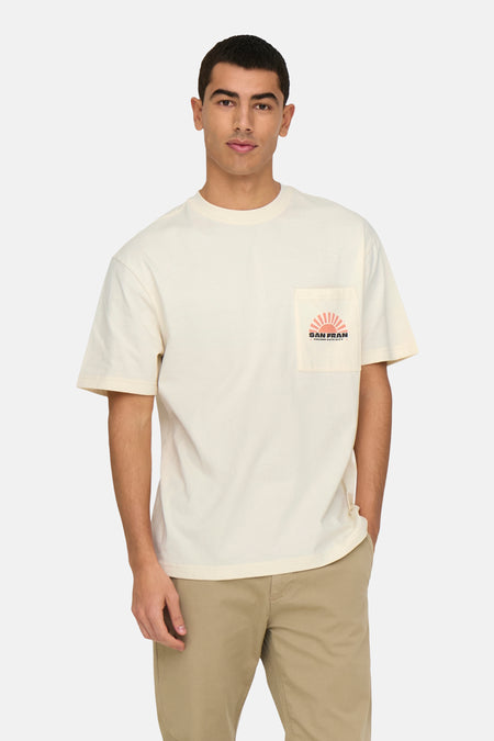 T-shirt met korte mouwen - ecru