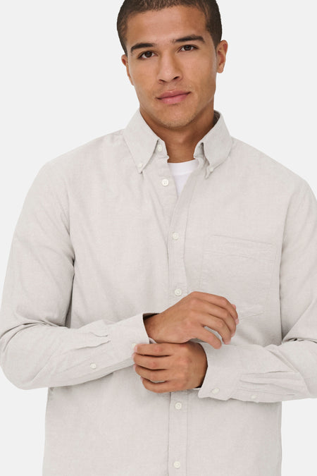 Hemd met lange mouwen - beige