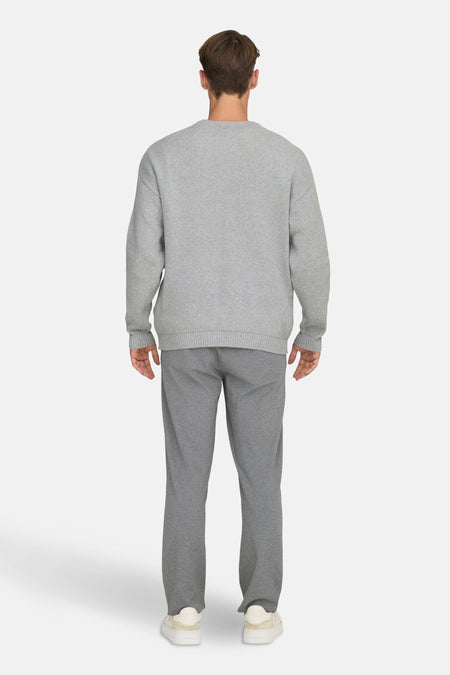 Pull met ronde hals - grijs