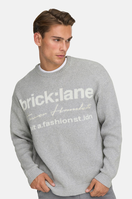 Pull met ronde hals - grijs