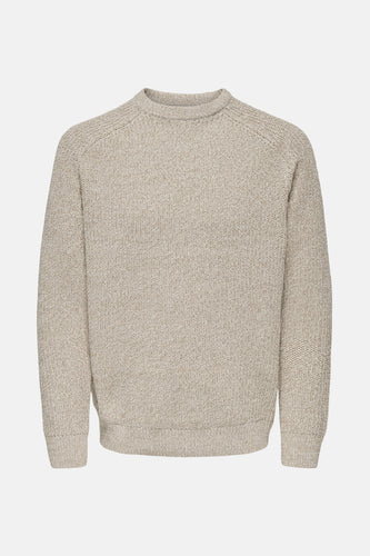 Pull met ronde hals - beige