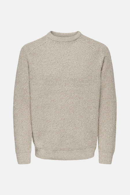 Pull met ronde hals - beige