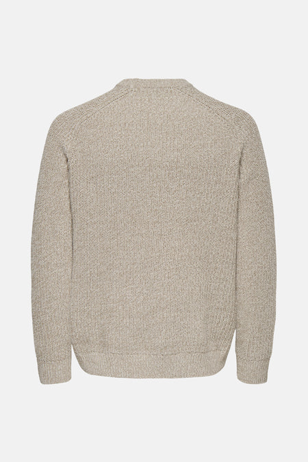 Pull met ronde hals - beige