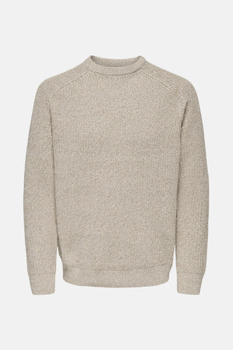 Pull met ronde hals - beige - ONLY & SONS®