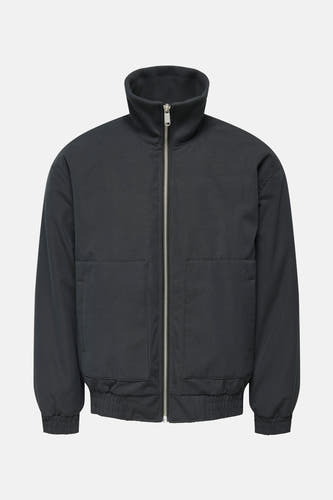 Grijs korte jas van ONLY & SONS® met hoge kraag en zilverkleurige ritssluiting.