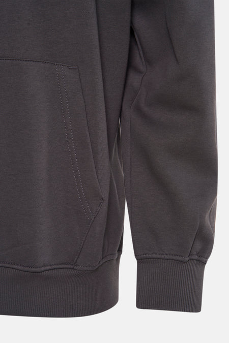 Grijze sweater met kap van ONLY & SONS®, met lange mouwen en een buidelzak.