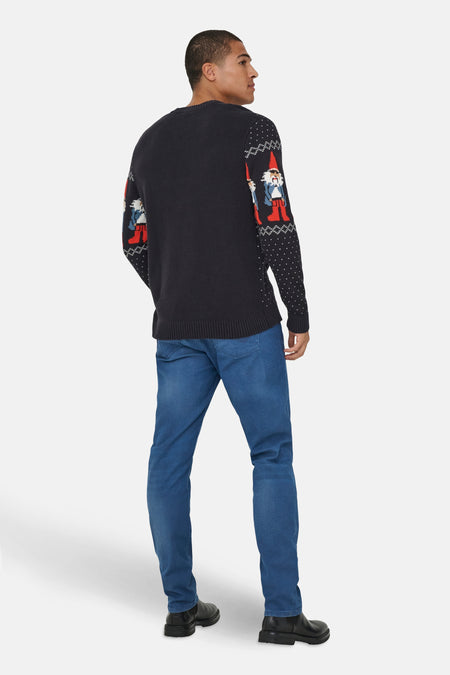 Pull met ronde hals - blauw