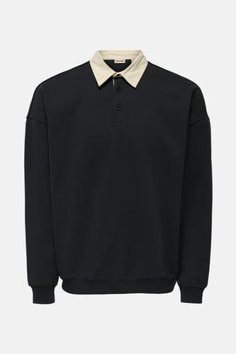 Gilet noir d'ONLY & SONS, avec un col dans une couleur contrastante et une fermeture à boutons.
