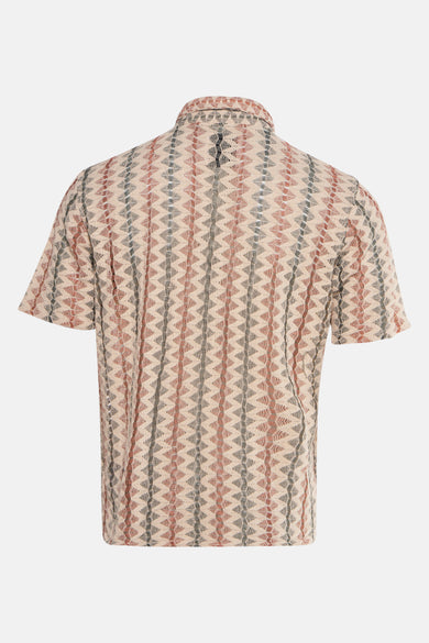 Chemise multicolore à manches courtes de ONLY & SONS®, avec un motif zigzag sur toute la partie arrière.