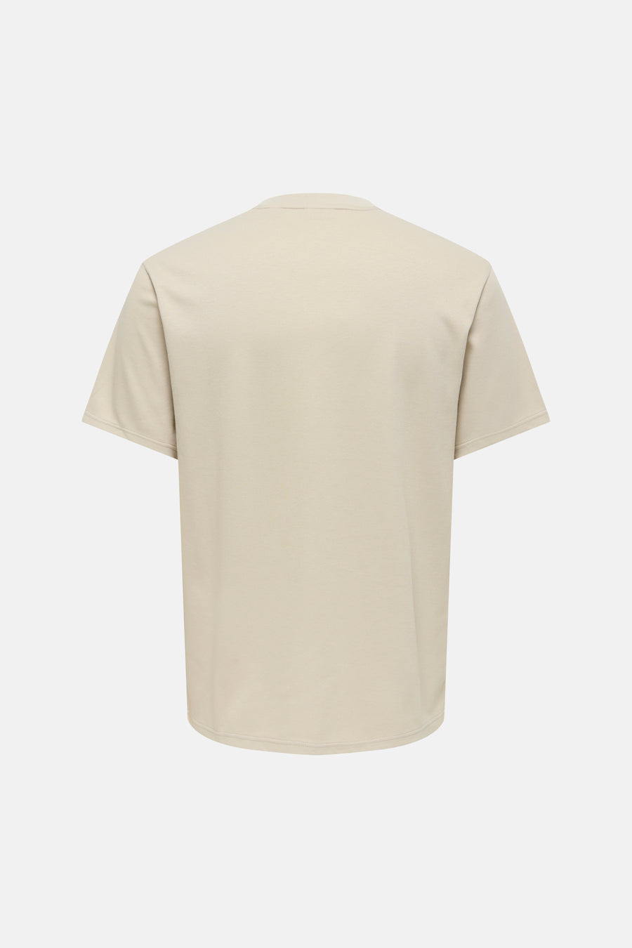 Beige T-shirt met korte mouwen van ONLY & SONS®, glad achteraanzicht met ronde hals.