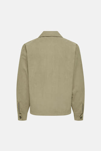 Manteau court beige de ONLY & SONS®, avec col et longues manches à boutons.