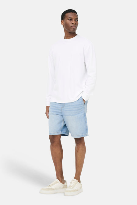 Short - light blue denim