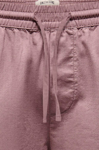 Roze short van ONLY & SONS, met een trekkoord en een fijne textuur.