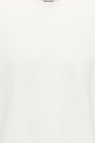 T-shirt blanc à manches courtes ONLY & SONS®, texture unie.