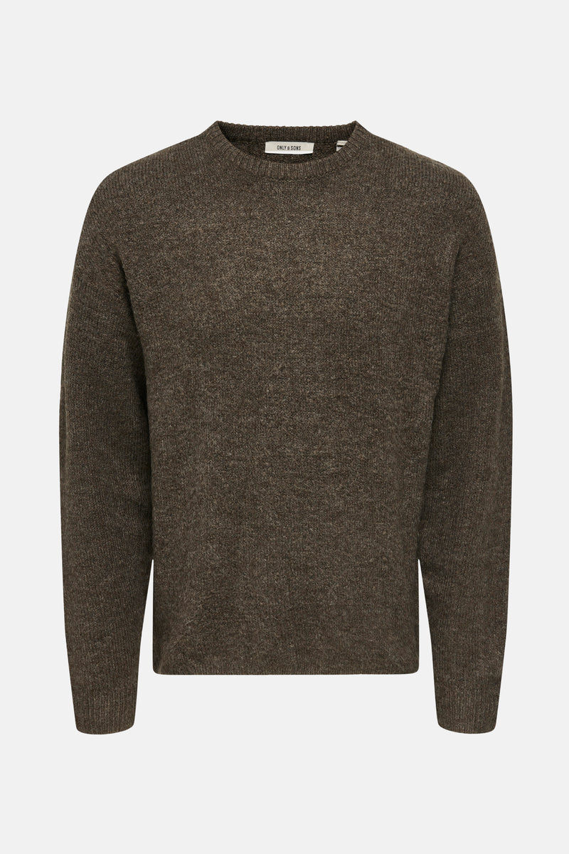 Pull met ronde hals - bruin