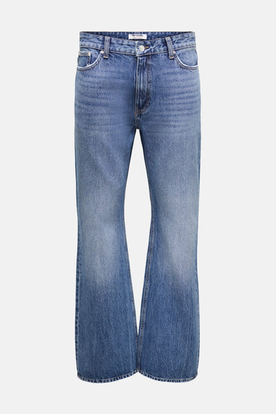 Bootcut jeans van blauw denim door ONLY & SONS, met uitlopende pijpen.
