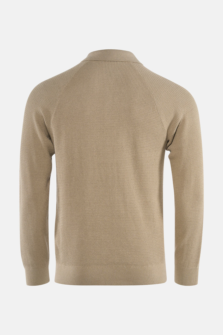 Beige trui van ONLY & SONS, met lange mouwen en een subtiel textuurpatroon, gezien vanaf de achterkant.