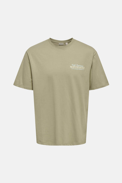 T-shirt à manches courtes ONLY & SONS, avec imprimé sur la poitrine.