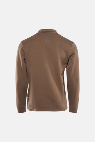 Bruine sweater van ONLY & SONS®, gezien van achteren, met lange mouwen en een effen stof.
