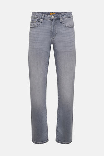 Jeans straight van lichtgrijze denim van ONLY & SONS, met een klassieke vijf-pocket styling.
