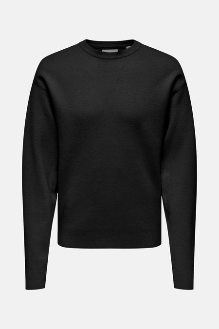 Pull met ronde hals - zwart