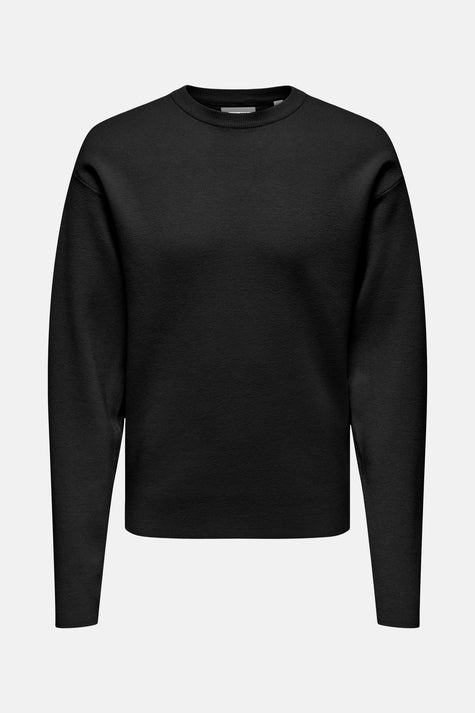 Pull met ronde hals - zwart