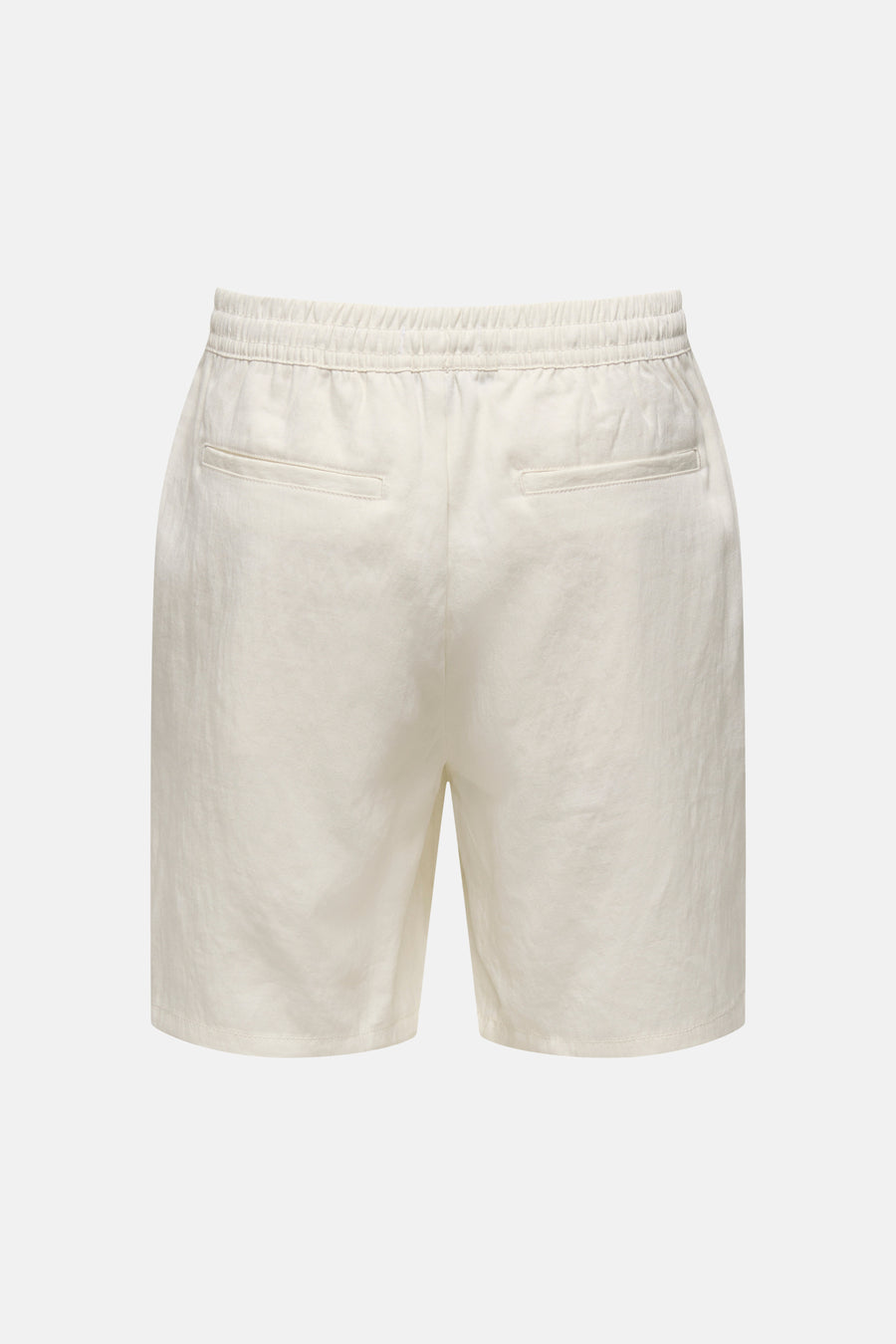 Ecru short van ONLY & SONS, met achterzakken en elastische tailleband.