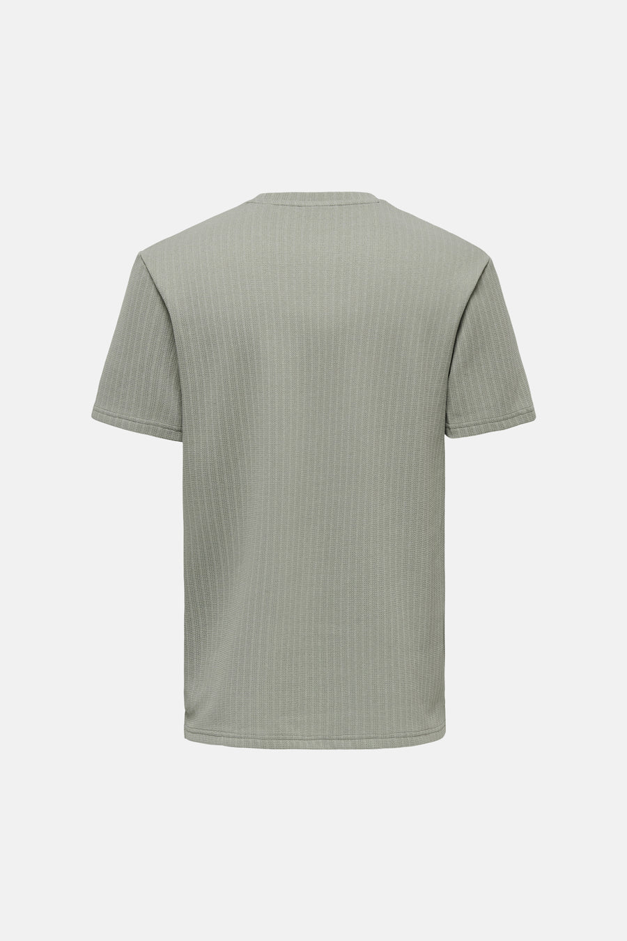 T-shirt vert à manches courtes en maille fine ONLY & SONS®, vue arrière.