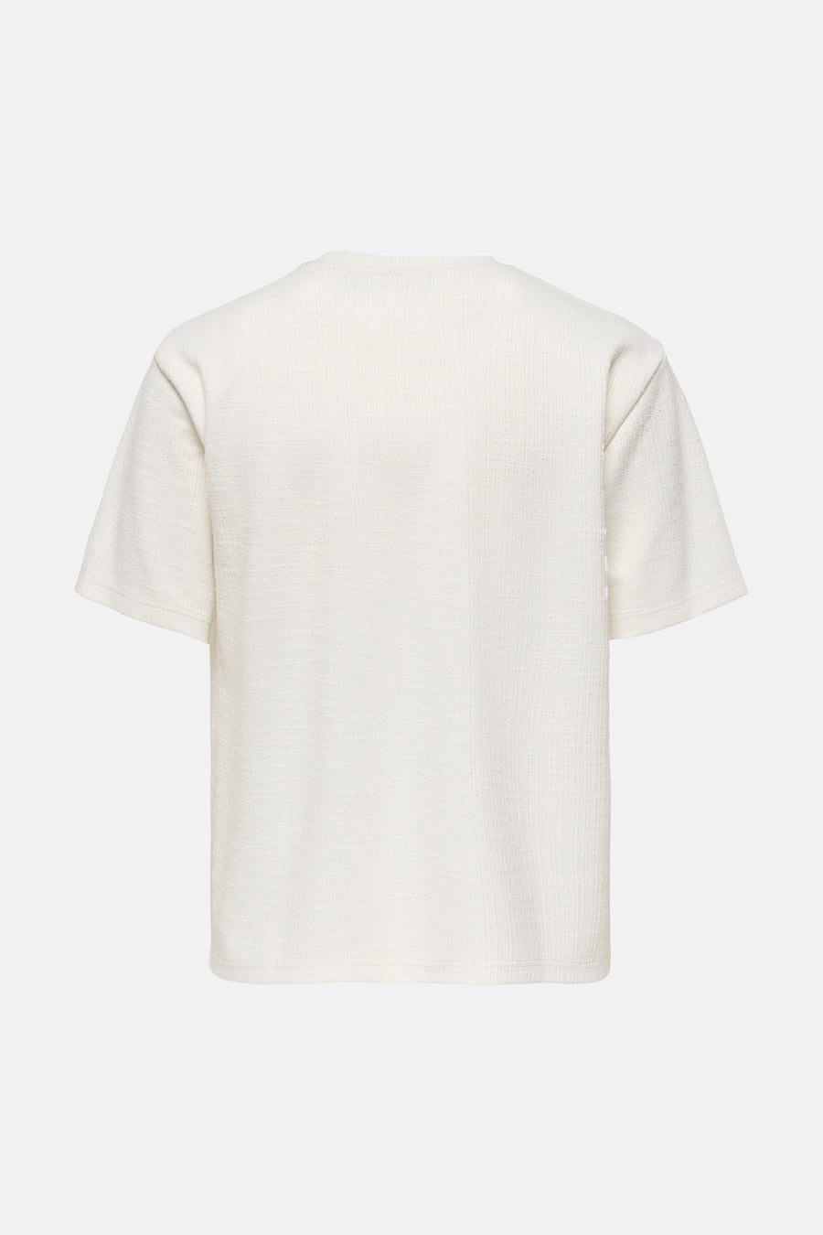 Wit T-shirt met korte mouwen van ONLY & SONS, achterkant met geweven textuur.