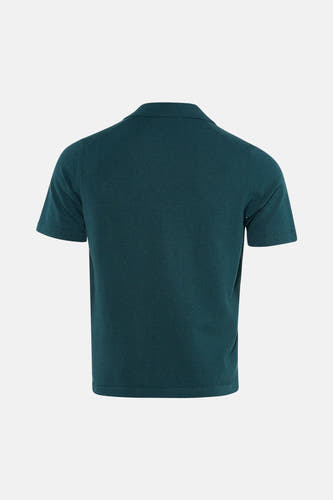 Groene polo met korte mouwen van ONLY & SONS®, achterzijde, ribbeltextuur, strakke pasvorm