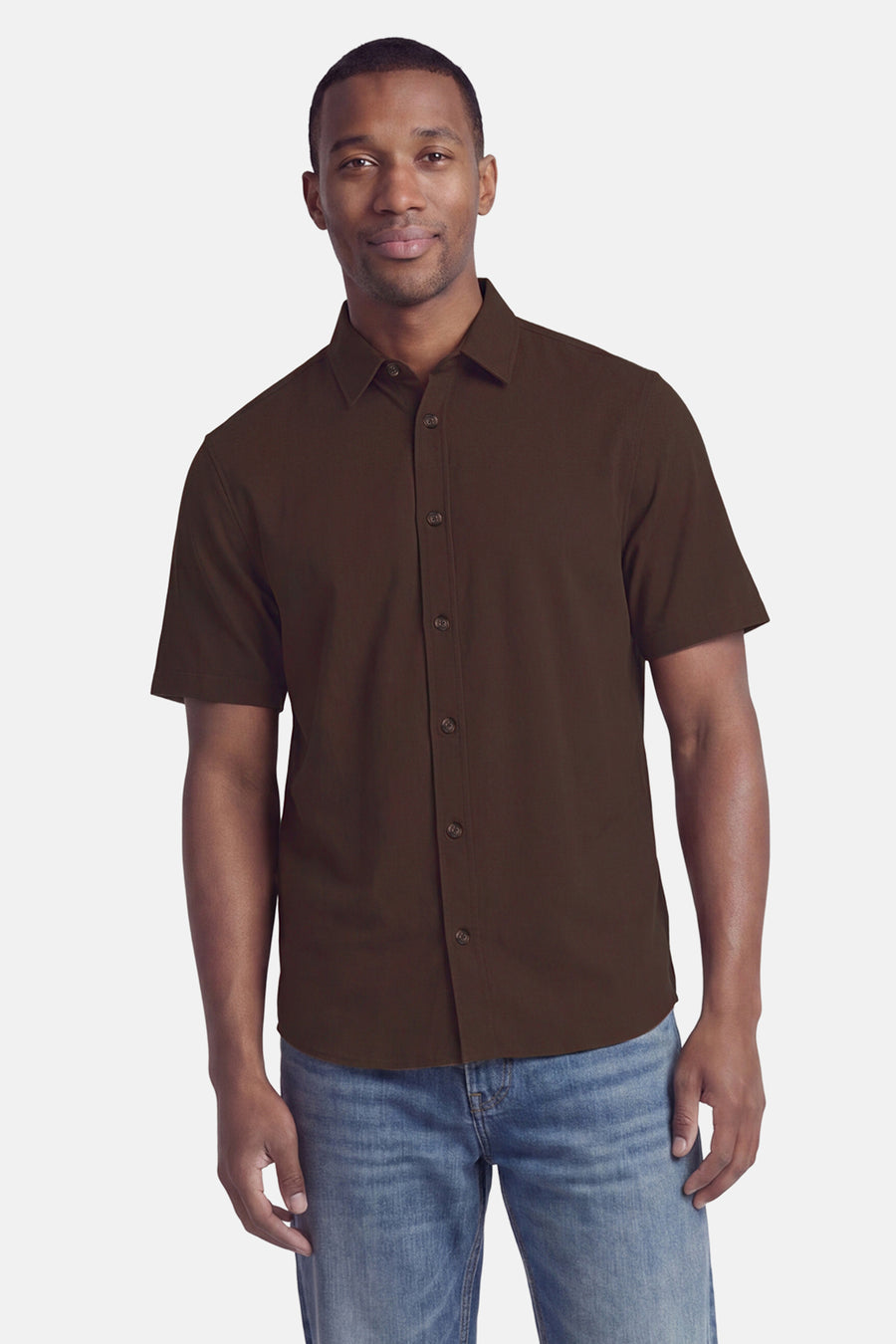 Chemise à manches courtes - brun