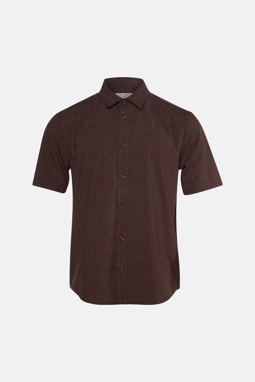 Chemise à manches courtes - brun