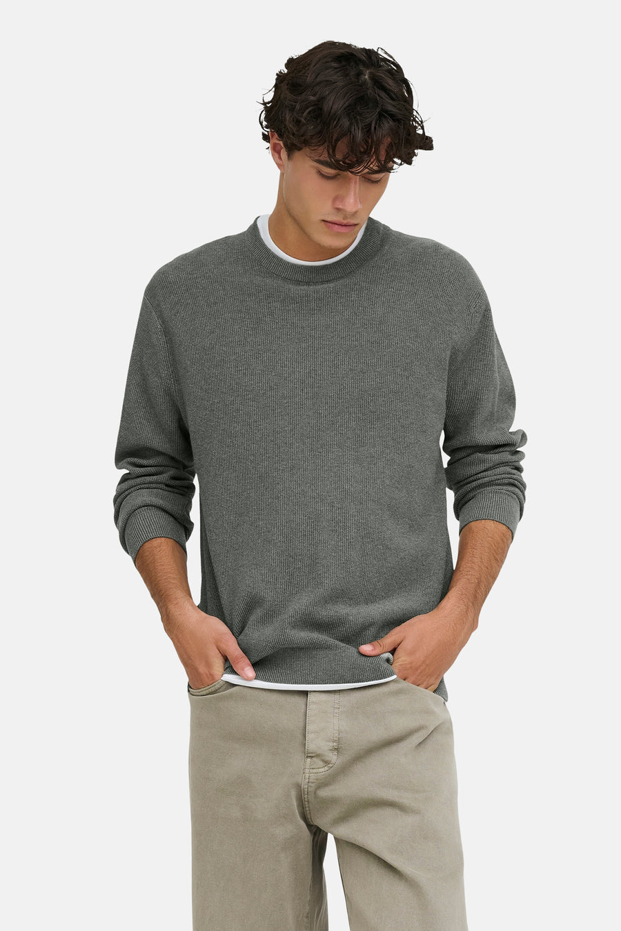 Pull col O gris - ONLY & SONS®