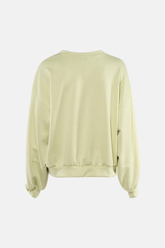 Pull vert à col rond de Terra di Siena, à manches longues et à la coupe décontractée.