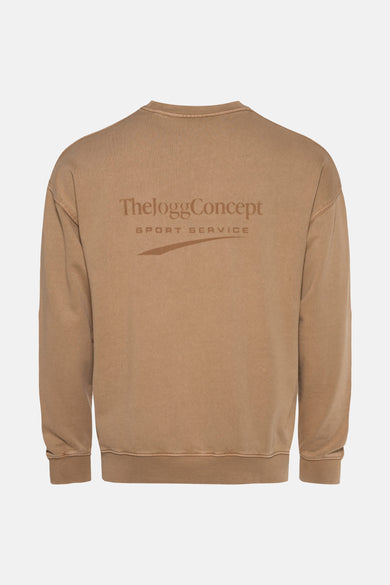 Sweater met ronde hals Beige - THEJOGGCONCEPT