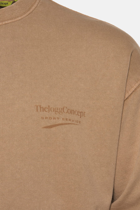 Sweater met ronde hals Beige - THEJOGGCONCEPT