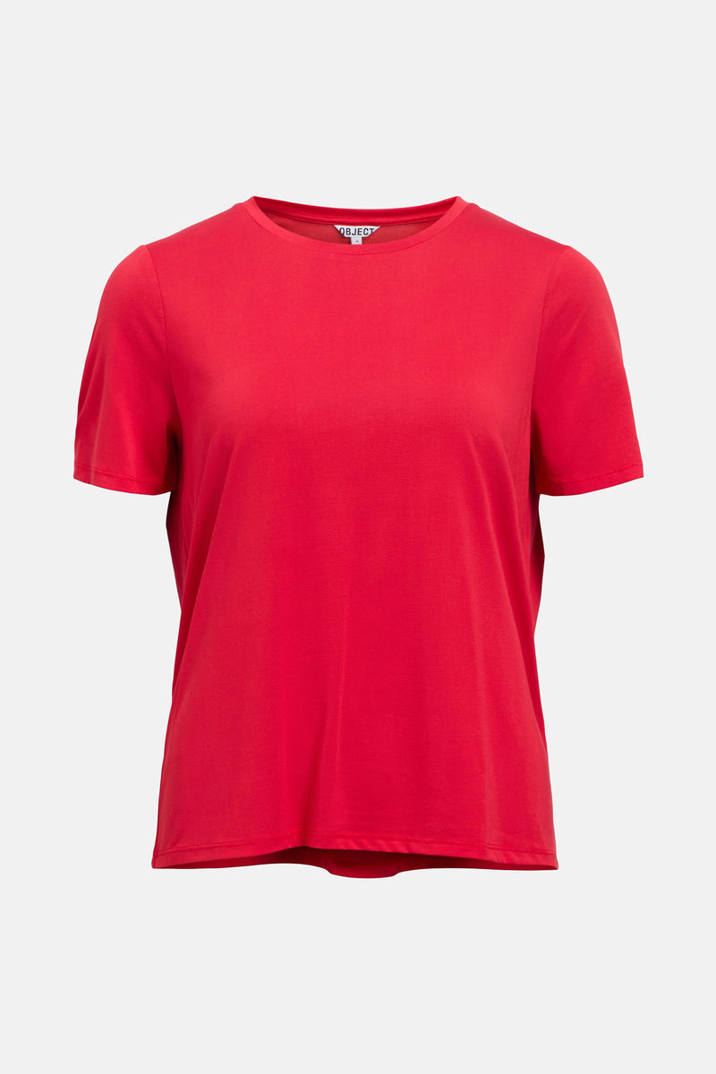 Top uni manche courte Rouge - OBJECT