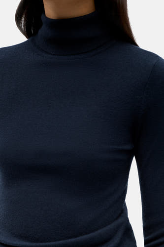 Pull col roulé bleu - OBJECT