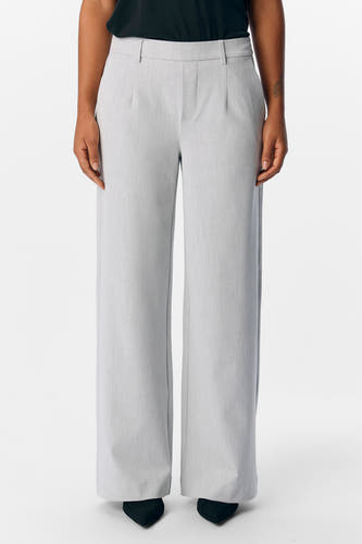 Pantalon gris d'OBJECT, avec une ceinture élastique et des jambes droites.