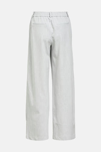 Pantalon gris d'OBJECT, avec des jambes larges et une ceinture élastique, vu de derrière.