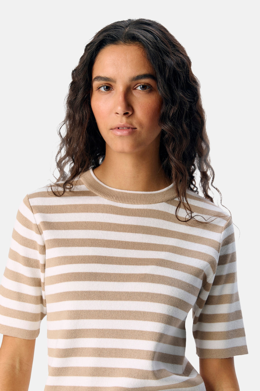 T-shirt met korte mouwen - ecru - OBJECT - 4