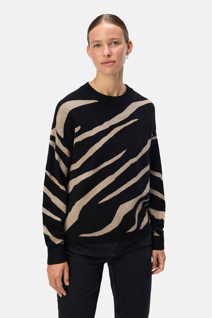 Pull met ronde hals - zwart - OBJECT