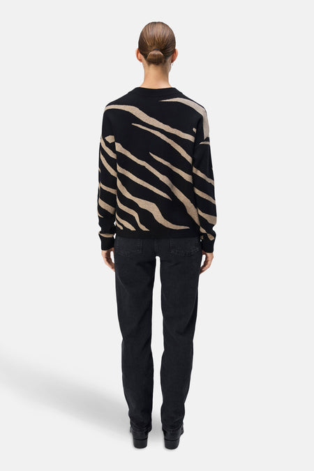 Pull met ronde hals - zwart