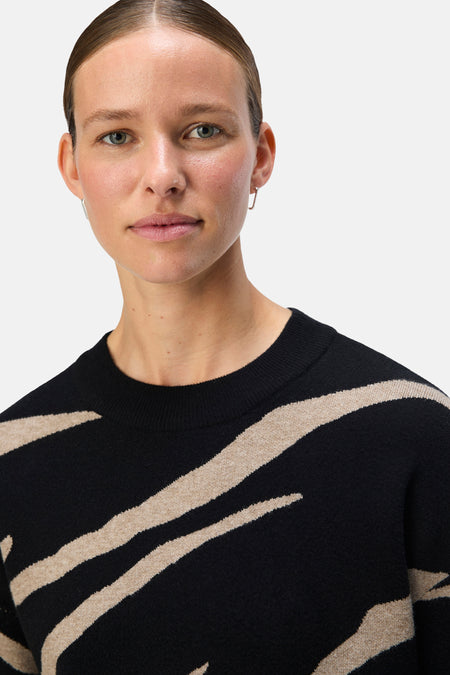 Pull met ronde hals - zwart