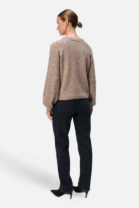 OBJFLORA RE L/S KNIT PULLOVER NOOS