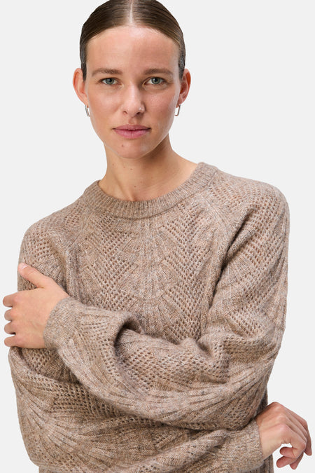 OBJFLORA RE L/S KNIT PULLOVER NOOS