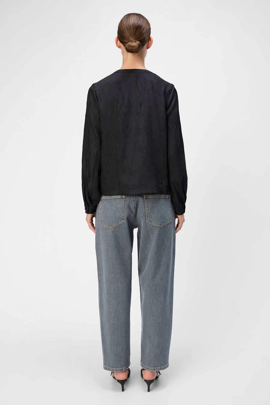 Blouse met lange mouwen - zwart - OBJECT - 4