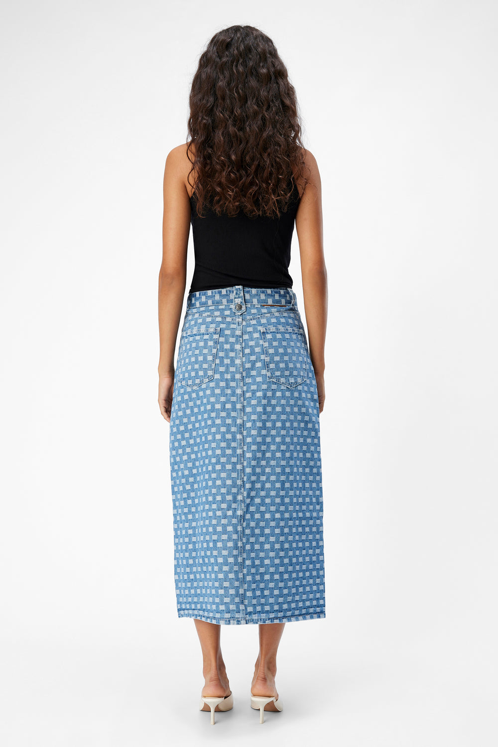 Rok 3/4 Mid blue denim - OBJECT